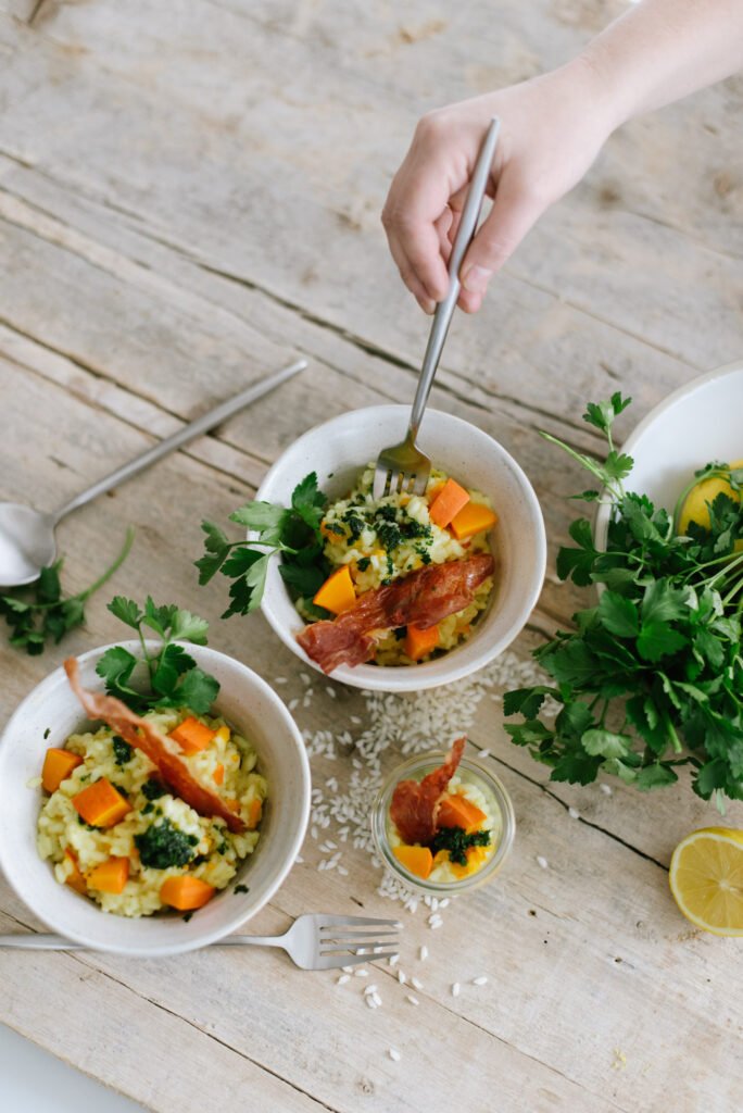 Fingerfood für Zwei: Risotto mit Kürbis und warmer Bumbardino reichen wir zur Silvesterparty im engsten Kreis - Rezepte für Silvester 2020