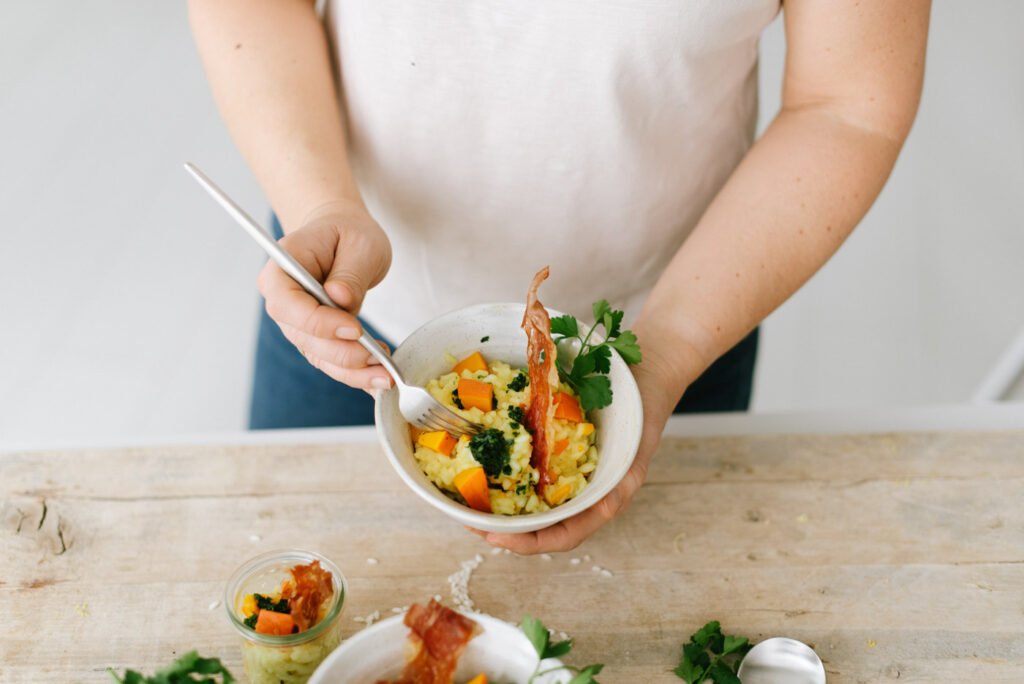 Fingerfood für Zwei: Risotto mit Kürbis und warmer Bumbardino reichen wir zur Silvesterparty im engsten Kreis - Rezepte für Silvester 2020