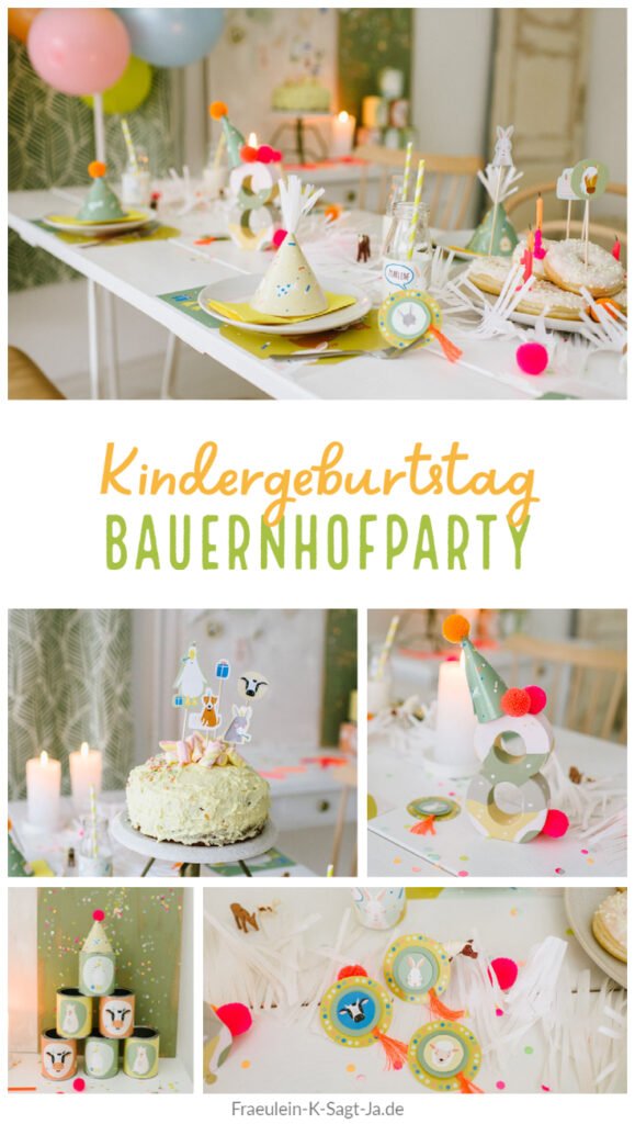 Deko: Kindergeburtstag auf dem Bauernhof - Unsere Bauernhofparty Box mit Einladungskarten, Girlanden, Cake Topper, Spiel- und Bastelideen uvm