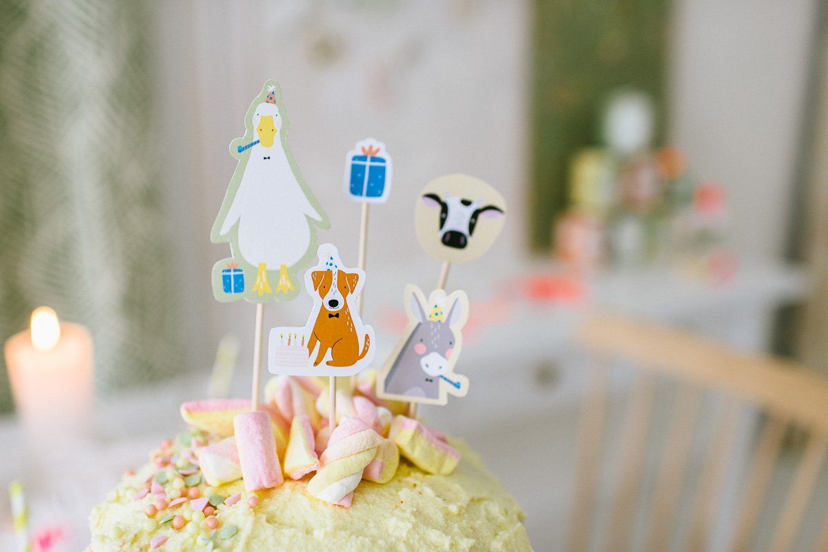 Tiertorte für den Kindergeburtstag - einfache Torte und leckere Donuts mit Cake Toppern zur Tiertorte verwandeln - gelingt einfach jedem!