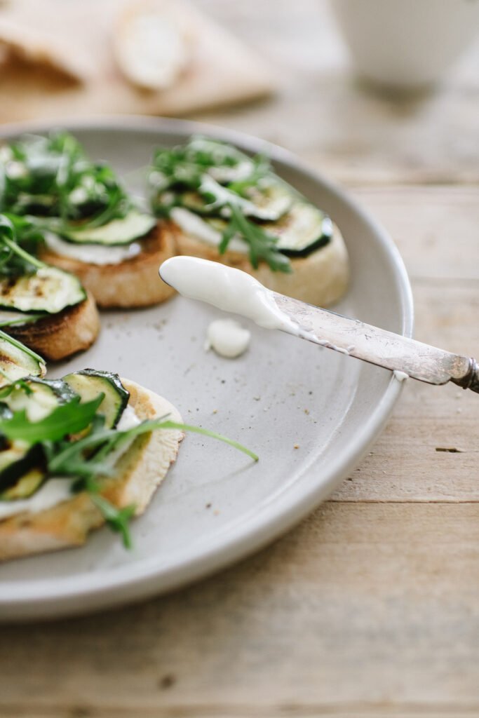 Messerspitze mit Pecorino Creme