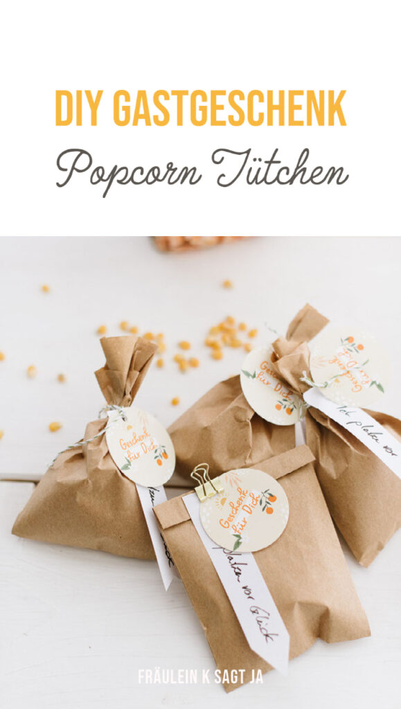 DIY Gastgeschenk: Popcorn Tütchen einfach befüllen und eure Gäste begeistern - Gastgeschenk für Hochzeit, Taufe, Geburtstagsfest uvm.