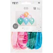 Luftballons Pastell Mix Pearl (12 Stueck)