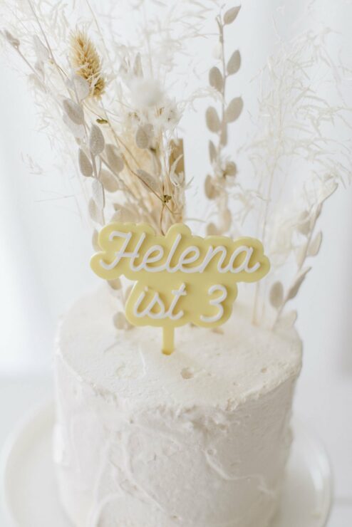 Cake Topper 'Helena' Name + Zahl, zweifarbig