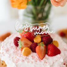 Cake Topper weiß durchsichtig Super Mom