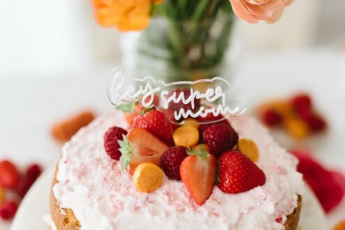 Cake Topper weiß durchsichtig Super Mom