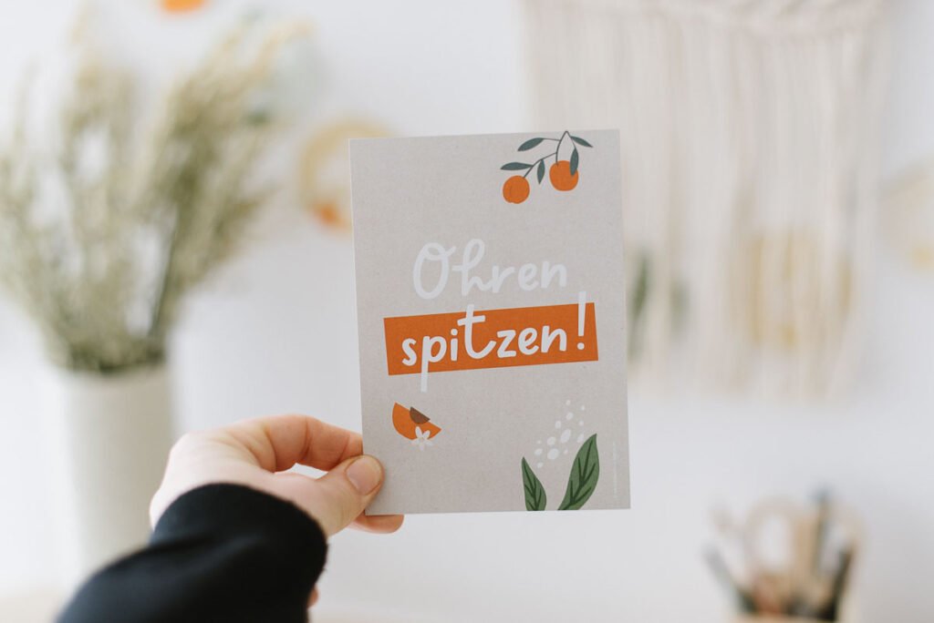 Ohren Spitzen Postkarte als Abschiedsgeschenk für Lehrerinnen