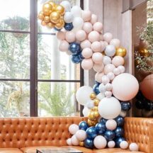 Ballongirlande Marble - Grey - Gold und Chrome