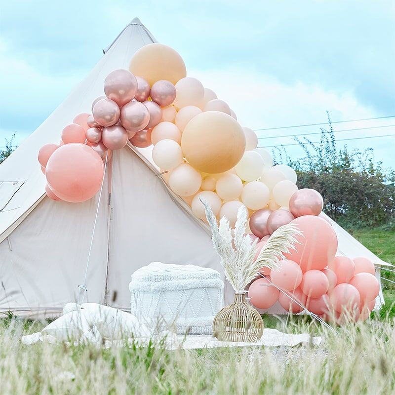 Ballongirlande roségold Chrome und nude