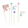 Cake Topper Happy Birthday Pom Poms
