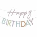 Girlande Happy Birthday pastell