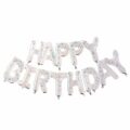 Happy Birthday Ballon Set durchsichtig mit Konfetti bunt