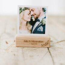 Kartenhalter Fotohalter Holz Gravur Hochzeit