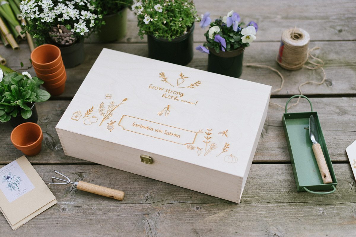 Holzbox Geschenk Garten