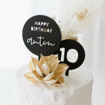 3D Cake Topper Happy Birthday 'Anton' schwarz