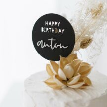 3D Cake Topper Happy Birthday 'Anton' schwarz