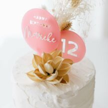 3D Cake Topper Happy Birthday 'Marieke' altrosa transparent