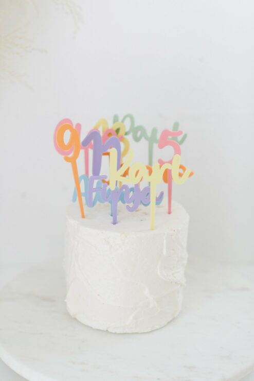 Cake Topper Pastell Name + Zahl