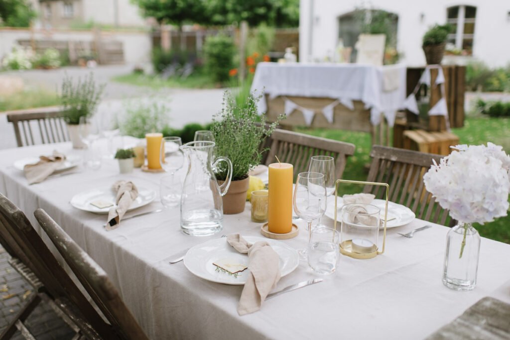 Tischdeko Mediterrane Gartenparty zum 40. Geburtstag