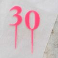 Cake Topper Zahl gross neon pink