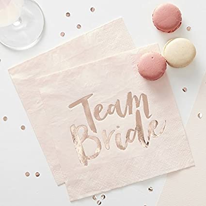 Papierserviette Team Bride rosegold