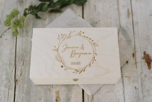 Geschenkbox Holz Hochzeit Wildblumen