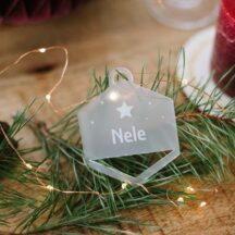 Geschenkanhänger Sechseck Acryl
