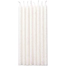 Kerzen Set weiss Glitter