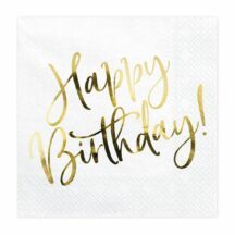 Papierservietten Happy Birthday gold