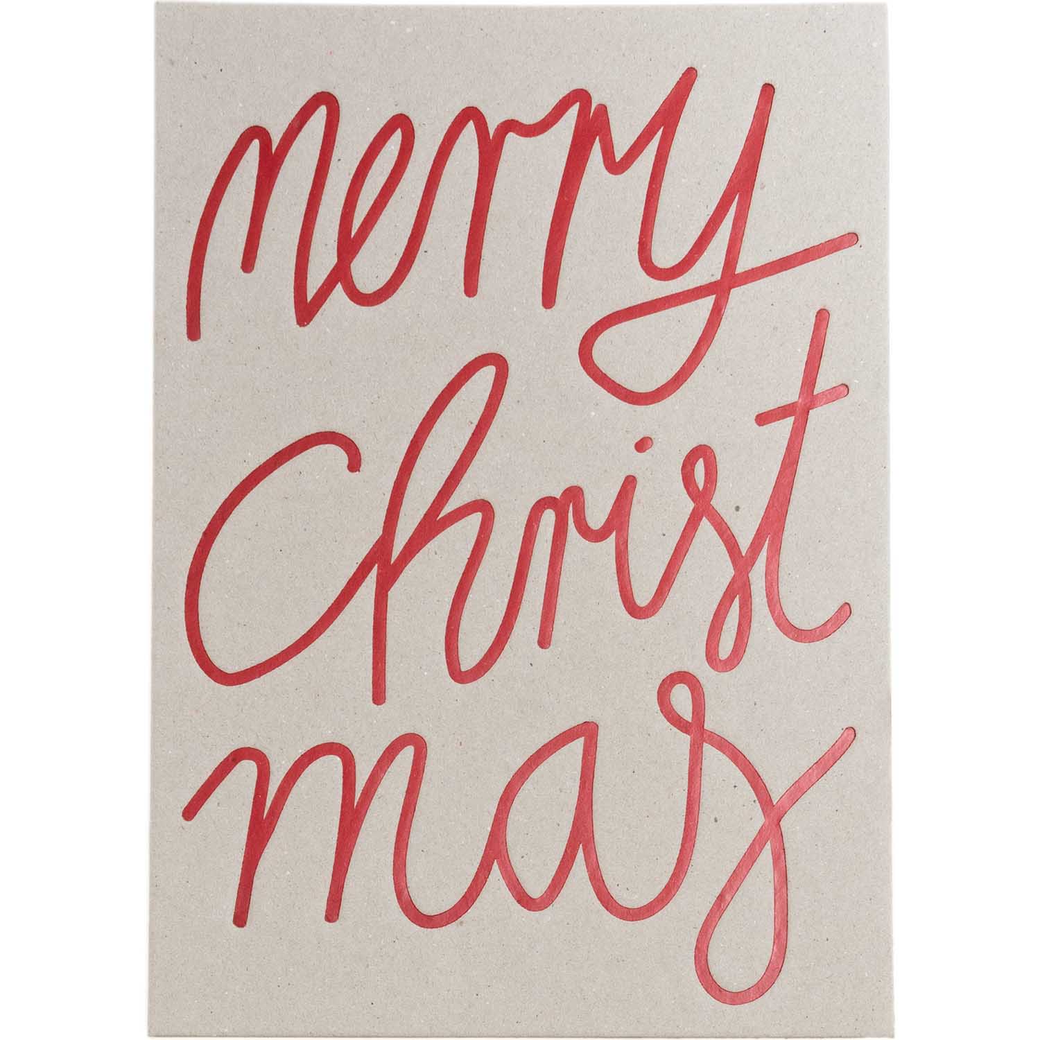 Postkarte Merry Christmas rot