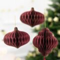Wabenball Ornament Tropfen dunkelrot