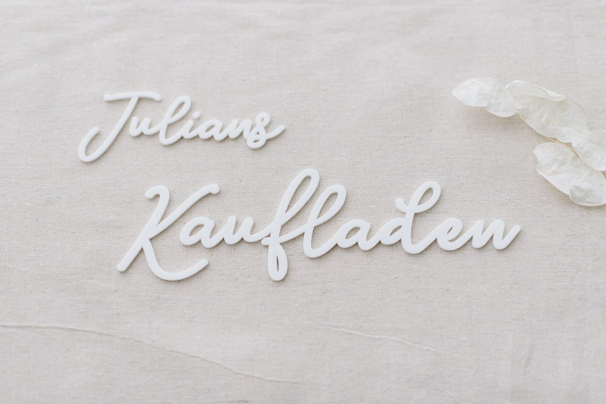 Schriftzug ‘Kaufladen + Name’