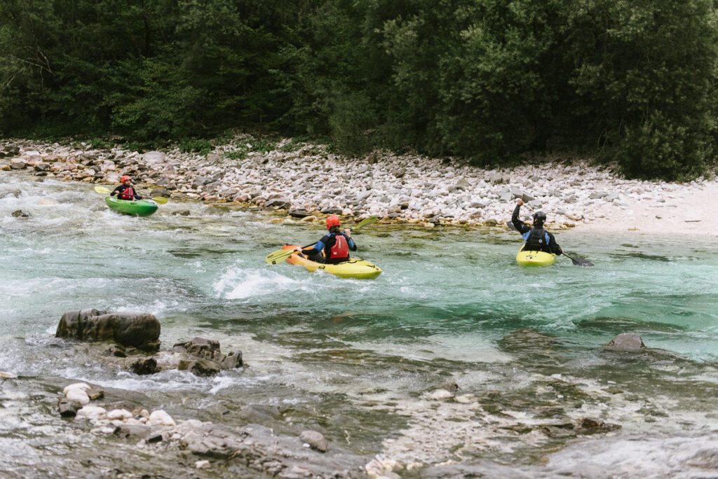 Kajakfahren auf der Soca