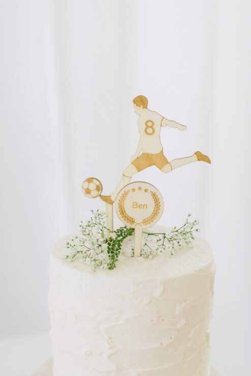 Cake Topper Fussball Holz personalisiert-2