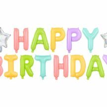 Folienballon Banner Happy Birthday bunt