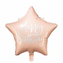 Folienballon Happy Birthday powder pink