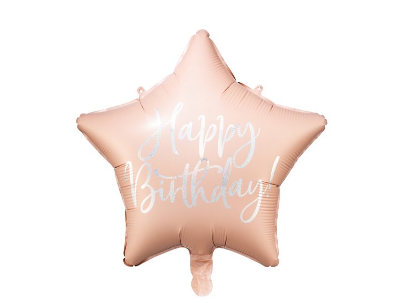 Folienballon Happy Birthday powder pink