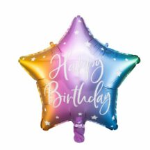 Folienballon Happy Birthday regenbogenfarben