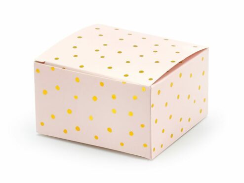 Geschenkschachtel light pink mit goldenen Pünktchen