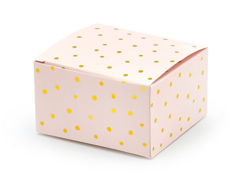 Geschenkschachtel light pink mit goldenen Pünktchen