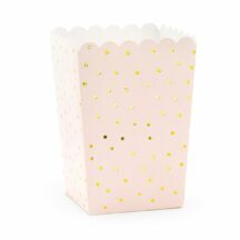 Popcornbecher light pink mit goldenen Pünktchen