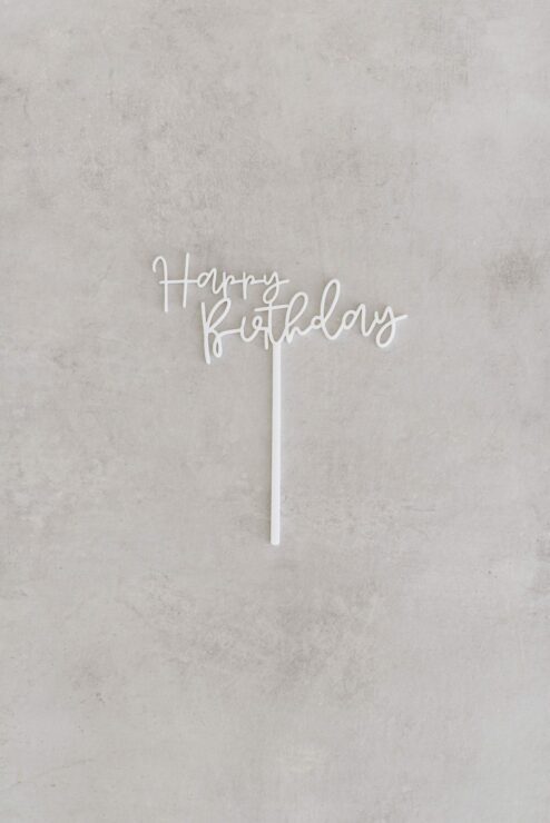 Cake Topper Happy Birthday Script