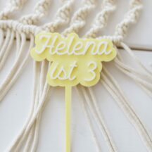 Cake Topper ‘Helena’ Name + Zahl, zweifarbig