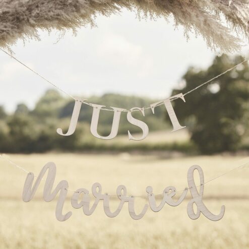 Just married Holzgirlande deko