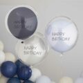 Ballonset doppellagig blau grau