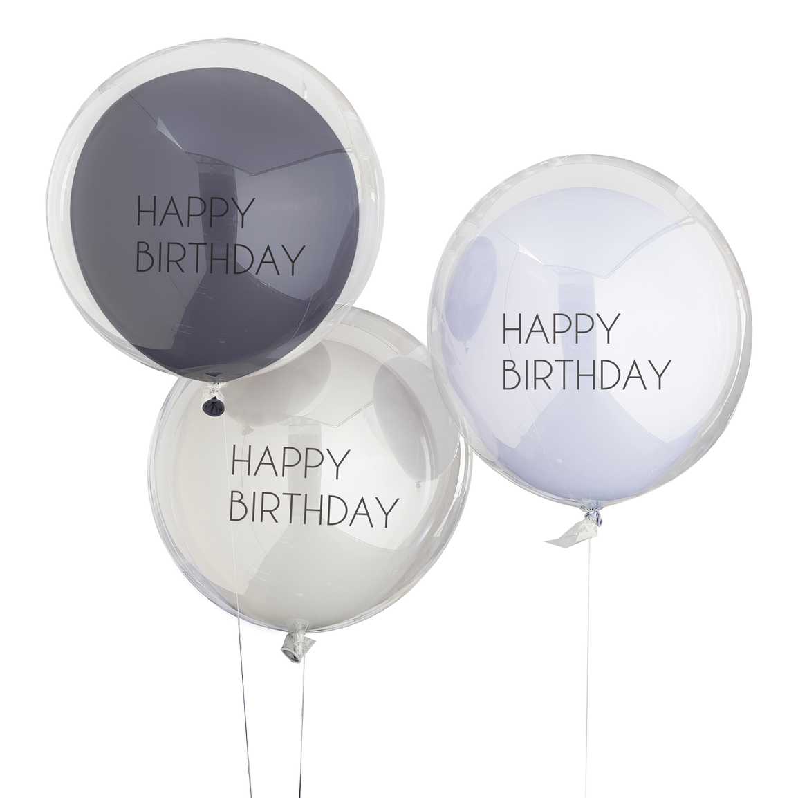 Happy Birthday Ballonset doppellagig blau
