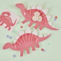 Dinosaurier Pappteller rosa