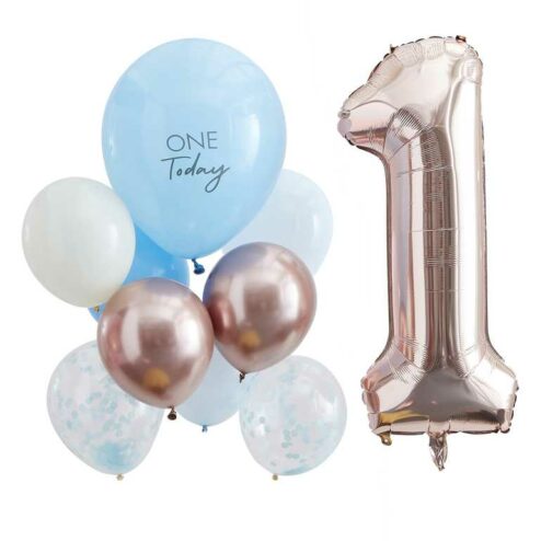 Luftballons erster Geburtstag blau einzeln