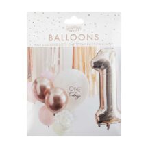 Luftballons zum ersten Geburtstag in Rosa und Roségold