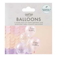Ballon-Bündel in Perlmutt-Pink & Konfetti Meerjungfrau